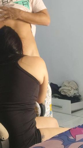 Hot Wife Welcomes Her Pc Technician Neighbor in a Very Provocative Outfit and Lets Him Fuck Her up the Ass!