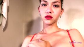 Busty and Hung Sapphire naked and wanking