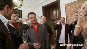 Business party turns into wild orgy with hot girls