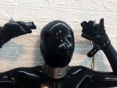 Fetish latex fucking in garage