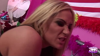 Three lesbian friends decided to have a guy with a big cock fill their pussies