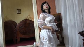 Nyloned Snow White with Raven Hair Is Hungry for Climax