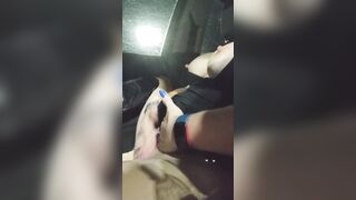 Quick Squirting Orgasm While I Wait inside the Vehicle