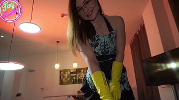 German Petite Maid TinyEmily seduce to POV Creampie Fuck by her Boss