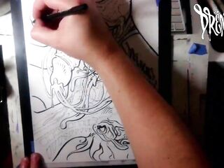 This honey Sucked The Soul Outta My Nuts for a Gigantic Load w/ Xray Vision - Drawing Timelapse by Drenched