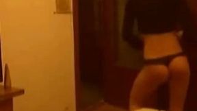 Skinny Bulgarian girlfriend thinks that she can bounce her booty