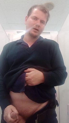 Playing with Cock in Public Toilet