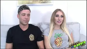 Teen blonde gives best blowjob with love for big dick