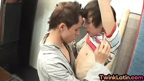 Skinny Spanish twink in uniform assdrilled on work by BF