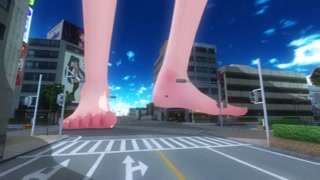 MMD Giantess Growth - Gumi's Movie Night