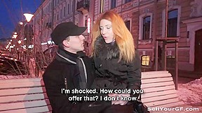 Hot redhead teen 18+ fucked for cash
