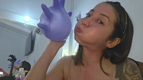 Cheek stretching and blowing