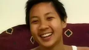 Smalltitted asian amateur rides oldman cock