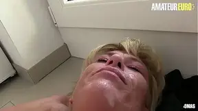 Blonde German amateur Annette gets a hardcore fellatio and banged by her
