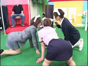 Japanese contestants participate in a crazy gameshow