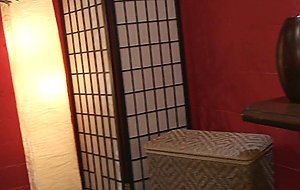 Big cock shemale fucks masseuse doggy