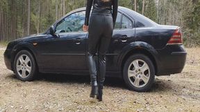 Redline Revving in Ankle Boots Leather Outfit WMV