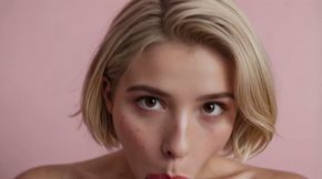 Lily's Wide Eyes Stare During Her Voluptuous POV Blowjob