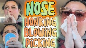 Messy Nose Blowing Drive: Hard Blows, Tissue Stuffing, Sneezes & Booger Picking on the Road