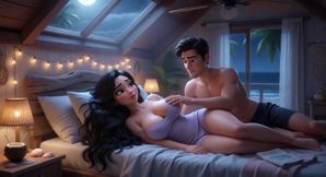 Stepmother's Secret Weekend Passion at the Beach Chalet (ai Generated)