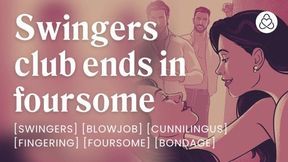 Sexy quartet trades partners for steamy oral&#x1F61C; sessions at wild swinger gathering
