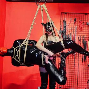 Slave in Suspension Gets CBT