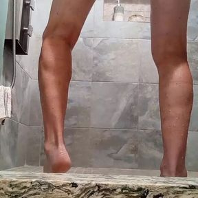 Celine in the shower getting ready for a big sex filled weekend.