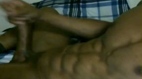 Skinny Black Guy Jerking Off