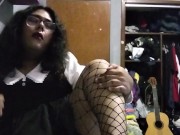 Chubby Trans girl playing with dildo