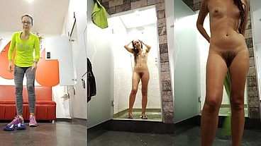 Behind the curtain#naked in public shower gym