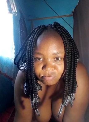 Playing with my fat ass and ebony pussy