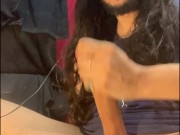 big huge cum shot in my dodgers hat and batman dark knight returns cut off tee. porn star nerd style