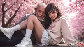 naughty girl rides elderly grandfather s cock [ai]