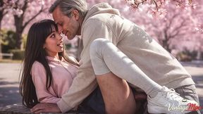 naughty girl rides elderly grandfather s cock [ai]