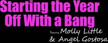 Molly Little & Angel Gostosa's New Year Threesome: Stepsiblings Get Real Dick