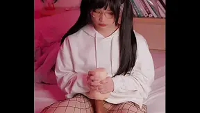 Femboy in Fishnet Tease Jerks Off Using Ultra-Realistic Stroker – 18+