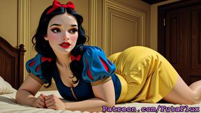 Futanari Snow White - Masturbating, Cumshots, Selfsucking and more!