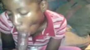Lewd Jamaican girlfriend is really good at giving blowjobs