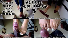 Public Cum Diary 3: University Student Pervs On Teacher in Pumps & Gets A Footjob In Science Lab (Subtitles)