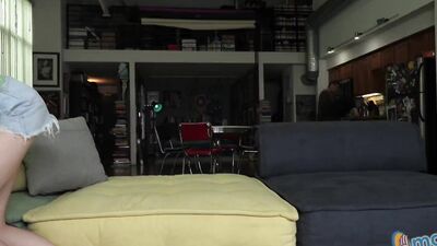 Beautiful Breezy Bri gives a handjob to her Sugardaddy and his buddy for two big cum facials!