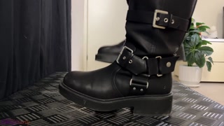 Your Balls and Cock Smashed by Your Biker Girl Friend in Dirty Boots