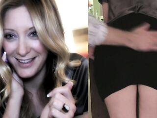 Woman gets caught immodest talking at work. Boss punishes her.