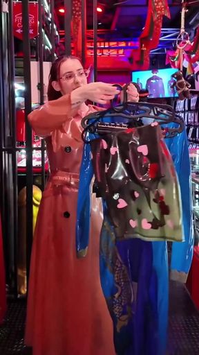 Woman in costume shop