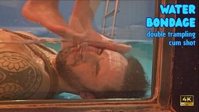 #047 Water Bondage - double trampling & cum shot (4k)