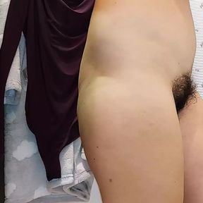 Sexy brunette tries on clothes in fitting room. I&#039;m looking at a hairy mom, hairy pussy, big tits, big ass. Hot latina with