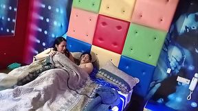 Asian MILF gets fucked in kitchen while husband watches