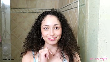 Enchanting brunette muse took a shower