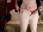 FtM Red Lace Gstring Strip & Big Ass Tease
