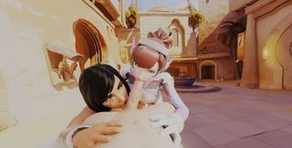 Overwatch D.va and Pharah threesome blowjob (A XXX Parody)