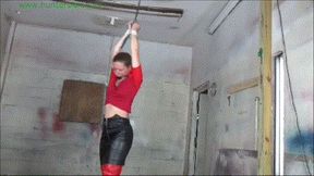 Stretched out by her wrists & crotch rope for an ass beating (MP4 HD 14000kbps)